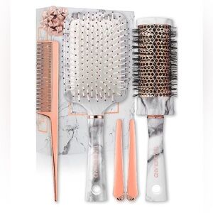 ✨ Lily England Marble Hair Brush Set 4pc 4-Piece Salon Styling Kit New in Box ✨
